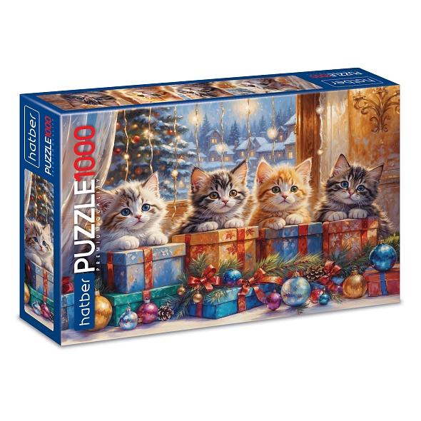 Игра пазлы 1000 дет. "котята с подарками" (hatber)