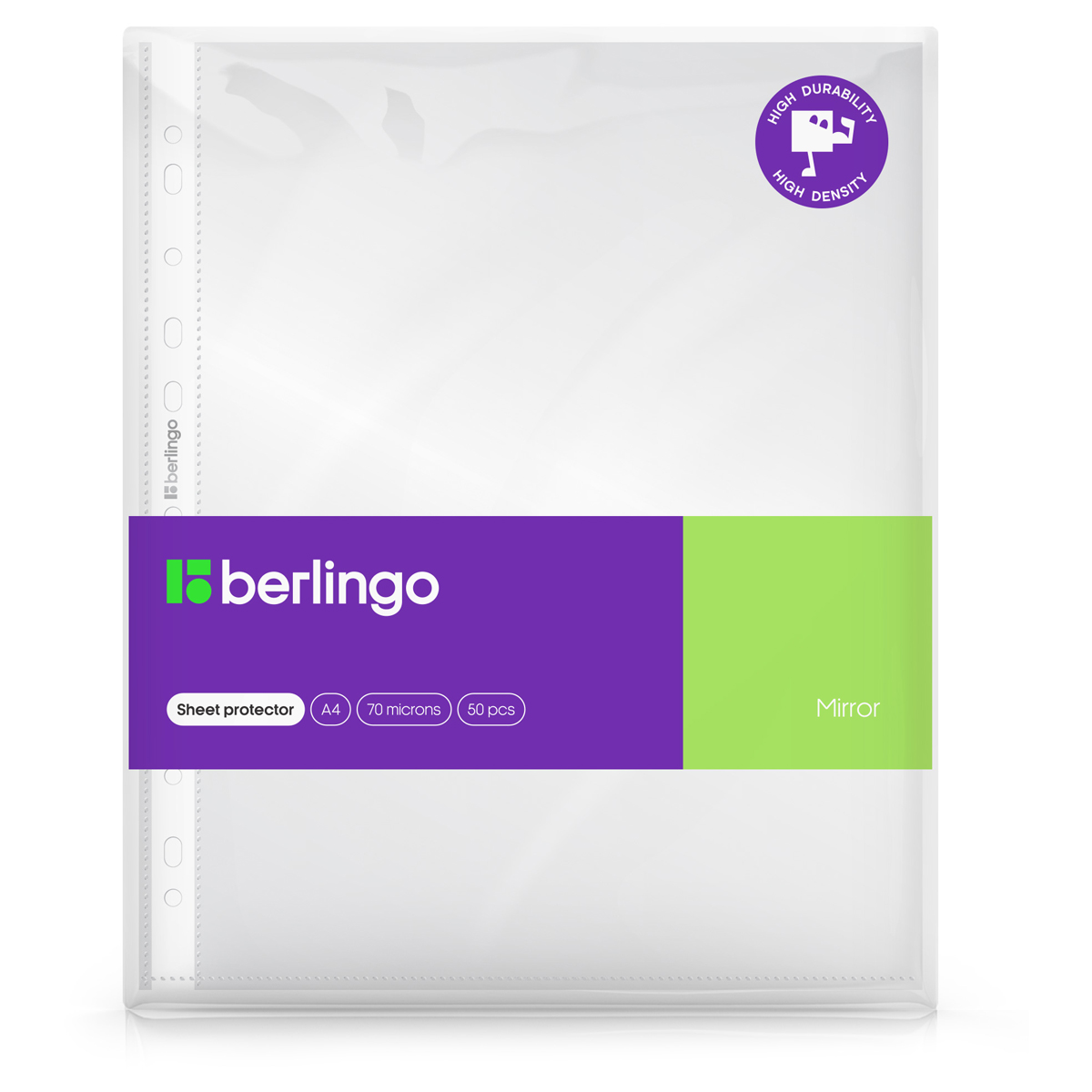 Папка-вкладыш с перф. а4 berlingo "mirror" (мультифора) 70мк глянцевая