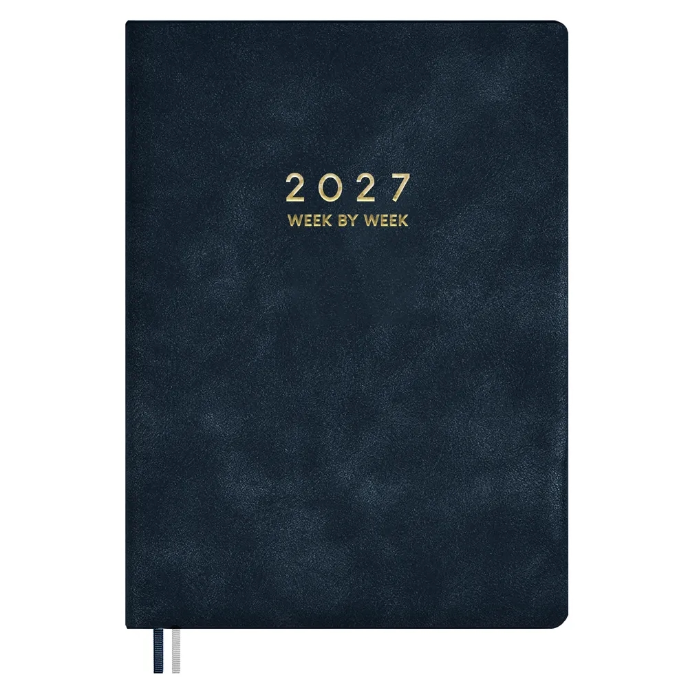 Еженедельник 2027 а4 escalada "тиволи глосс" синий клетка кож.зам.