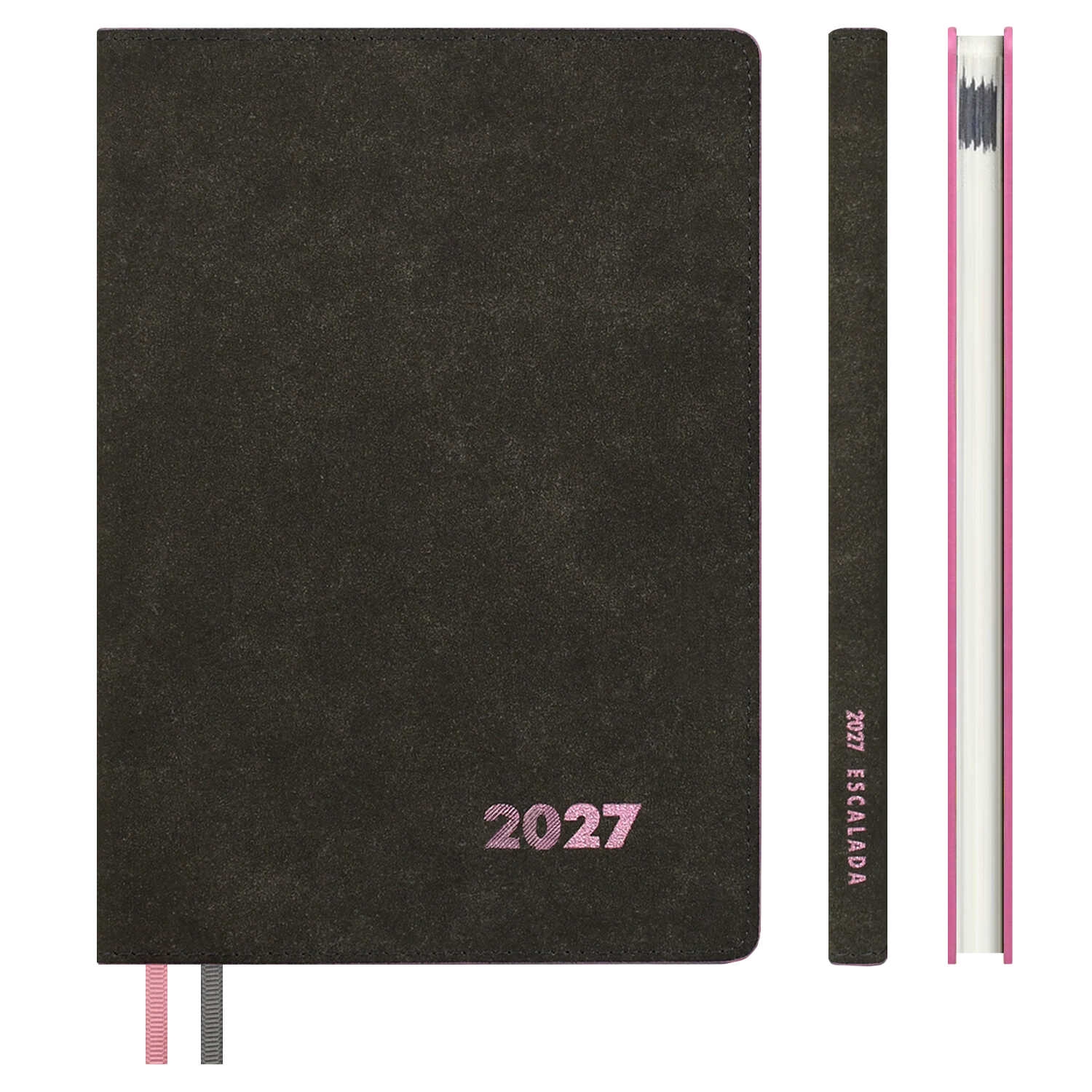 Еженедельник 2027 а5+ escalada "нубук" серый тонир.блок,кож.зам.