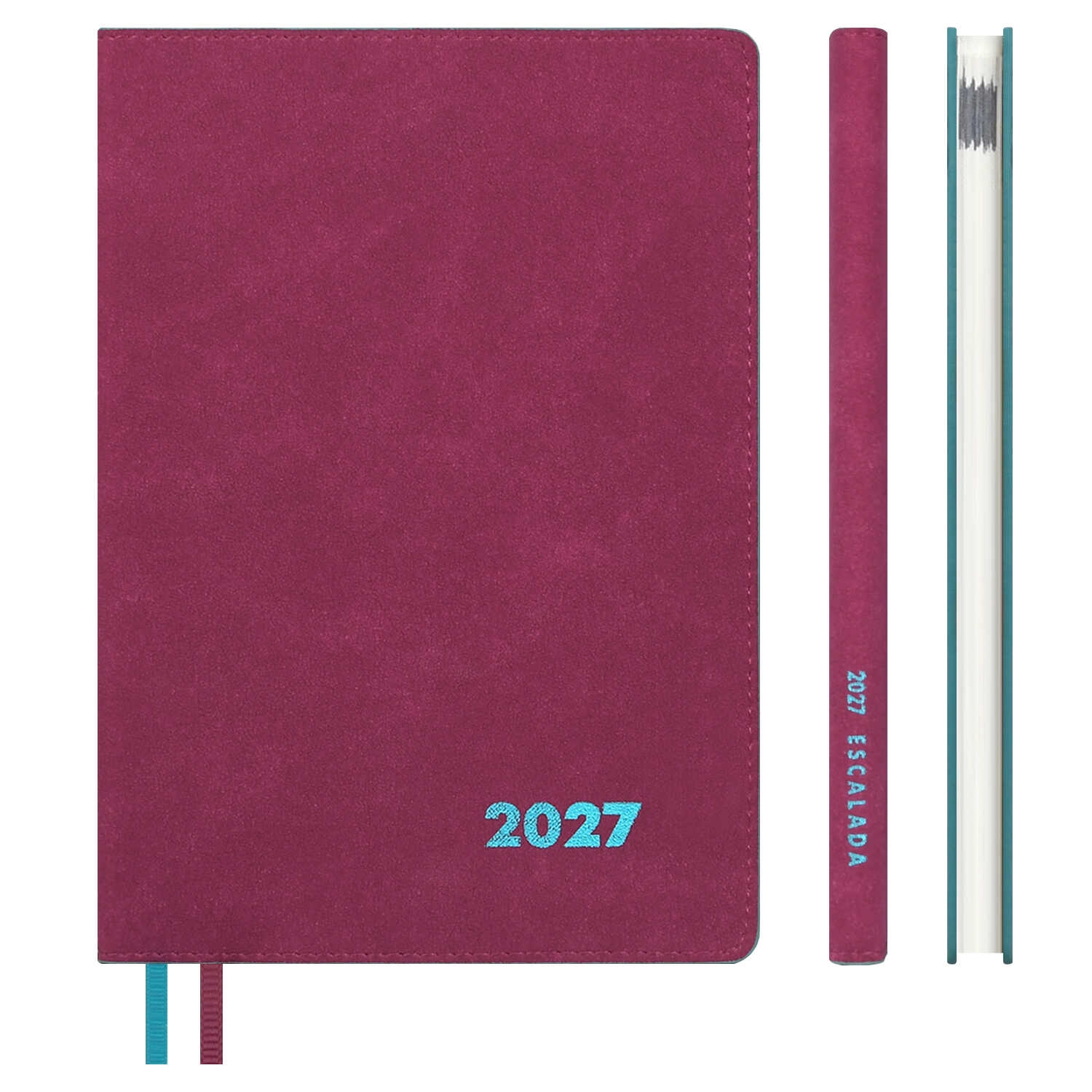 Еженедельник 2027 а5+ escalada "нубук" розовый тонир.блок,кож.зам.