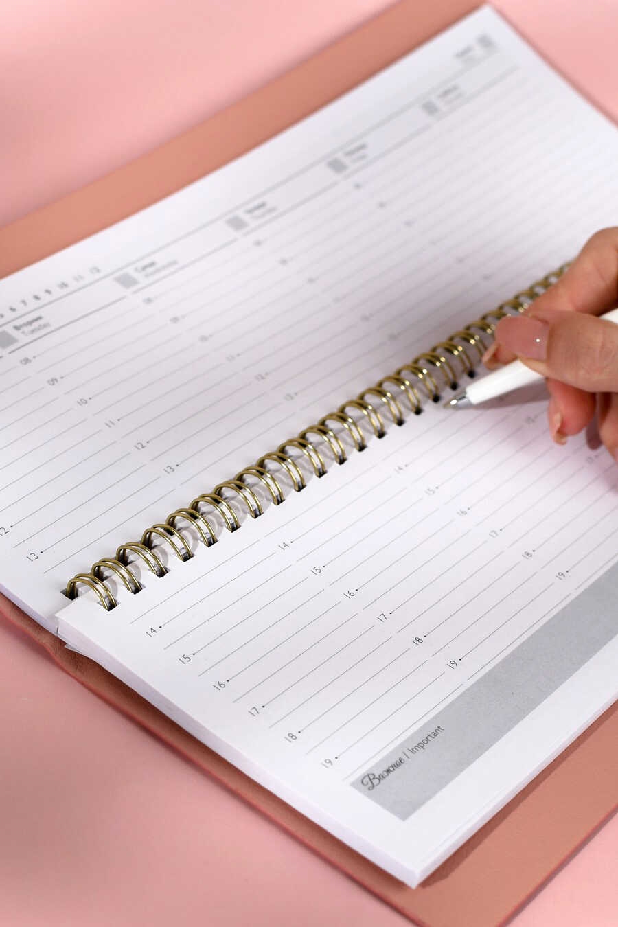 Еженедельник недатир. гребень 115х310мм escalada "наппа. золотые цветы" кож.зам.
