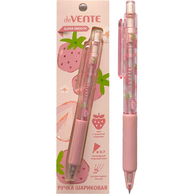 Ручка шар. авт. devente "aroma fruit" синяя 0,7мм аромат клубники