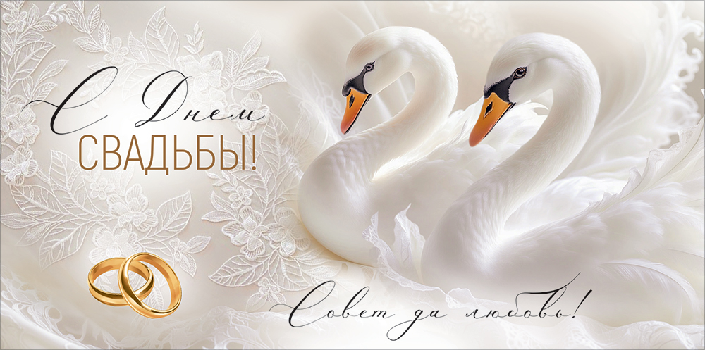 Конверт для денег "с днём свадьбы! совет да любовь!" блёстки текст